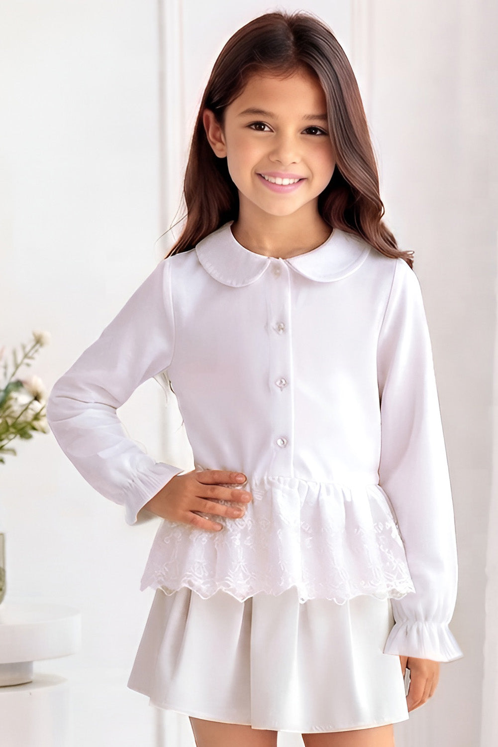 Blusa Manga Larga con Encaje