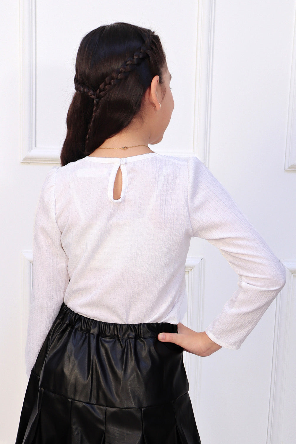 Blusa Labrada con Encaje