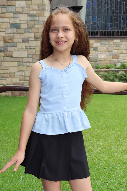 Blusa con Tirantes y Escote Corazón