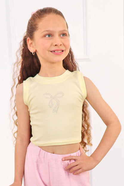 Bividi de algodon pima con Lazo de pedreria