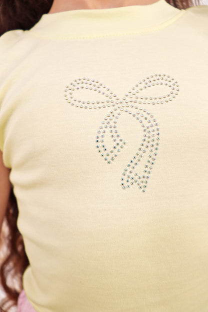 Bividi de algodon pima con Lazo de pedreria