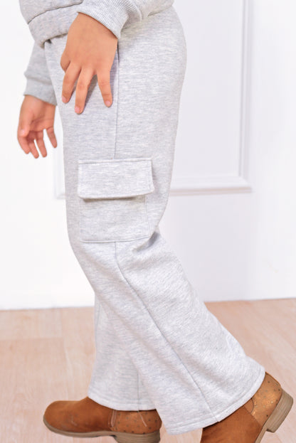 CONJUNTO DE POLERA CON ESTAMPADO Y BUZO CARGO ELASTICADOS