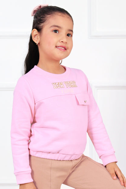 CONJUNTO DE POLERA CON ESTAMPADO Y BUZO CARGO ELASTICADOS