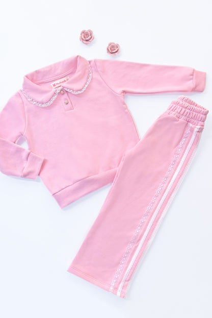 Set de 2 piezas con estilo cuello peter pan y greca