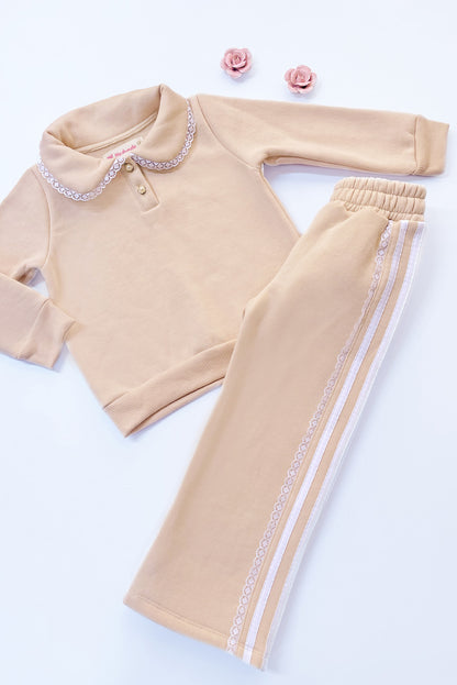 Set de 2 piezas con estilo cuello peter pan y greca