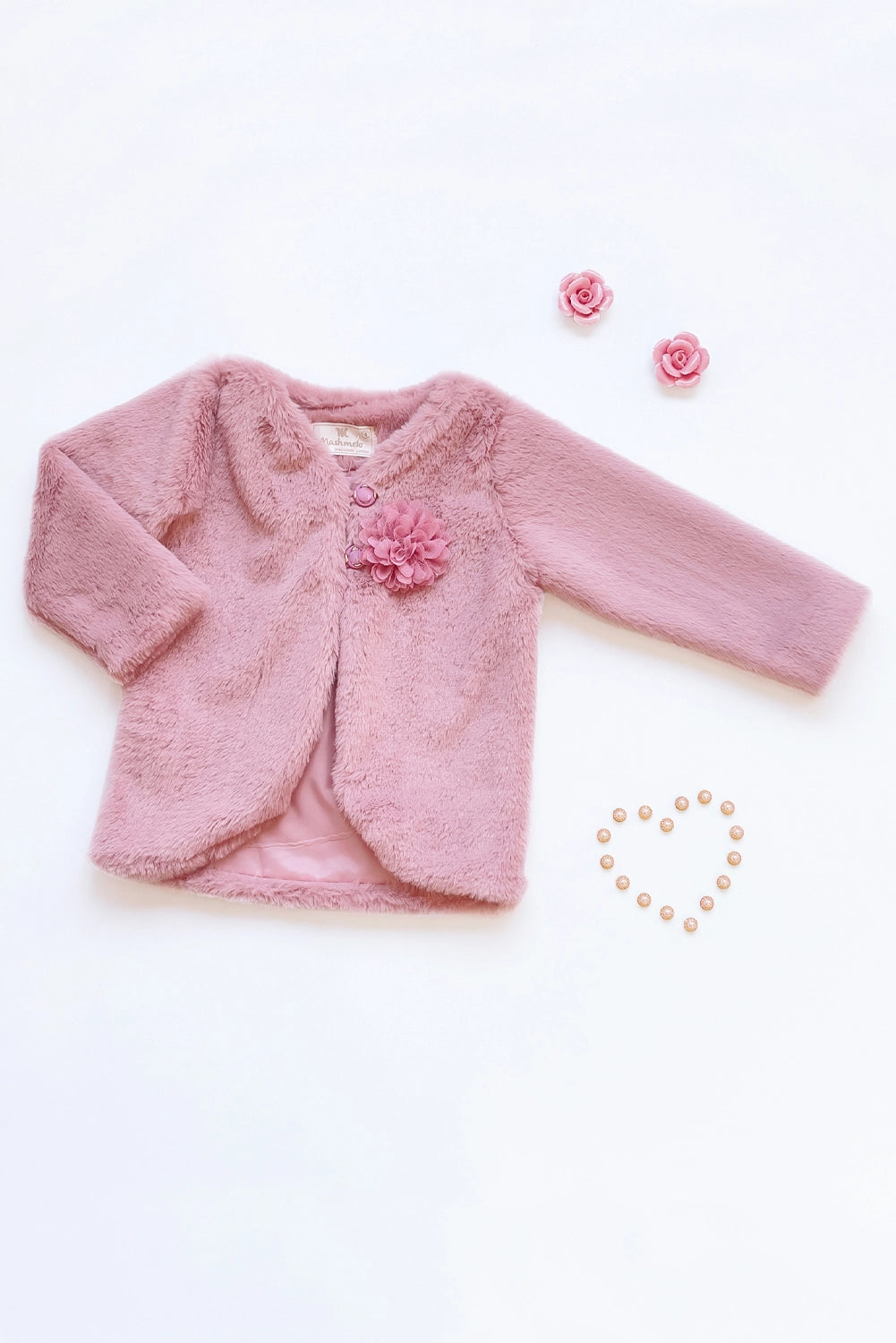 Chaqueta Crop de Peluche para Niña