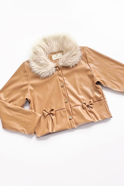 Chaqueta de Cuerina Cuello de Peluche