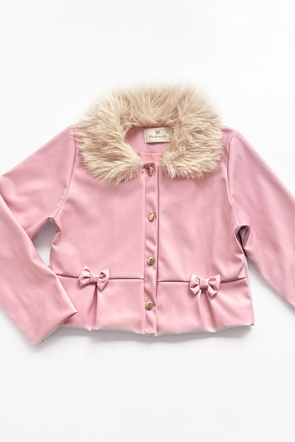 Chaqueta de Cuerina Cuello de Peluche