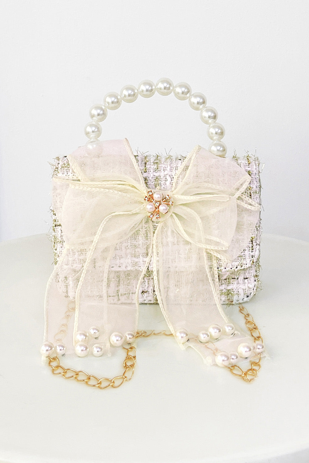 Cartera con Estilo Chanel y Lazo de Tull