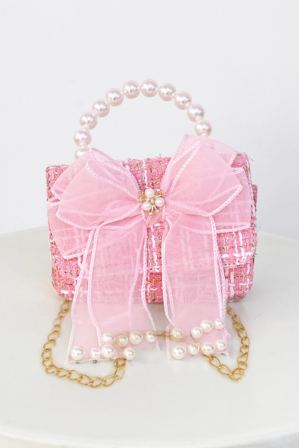 Cartera con Estilo Chanel y Lazo de Tull