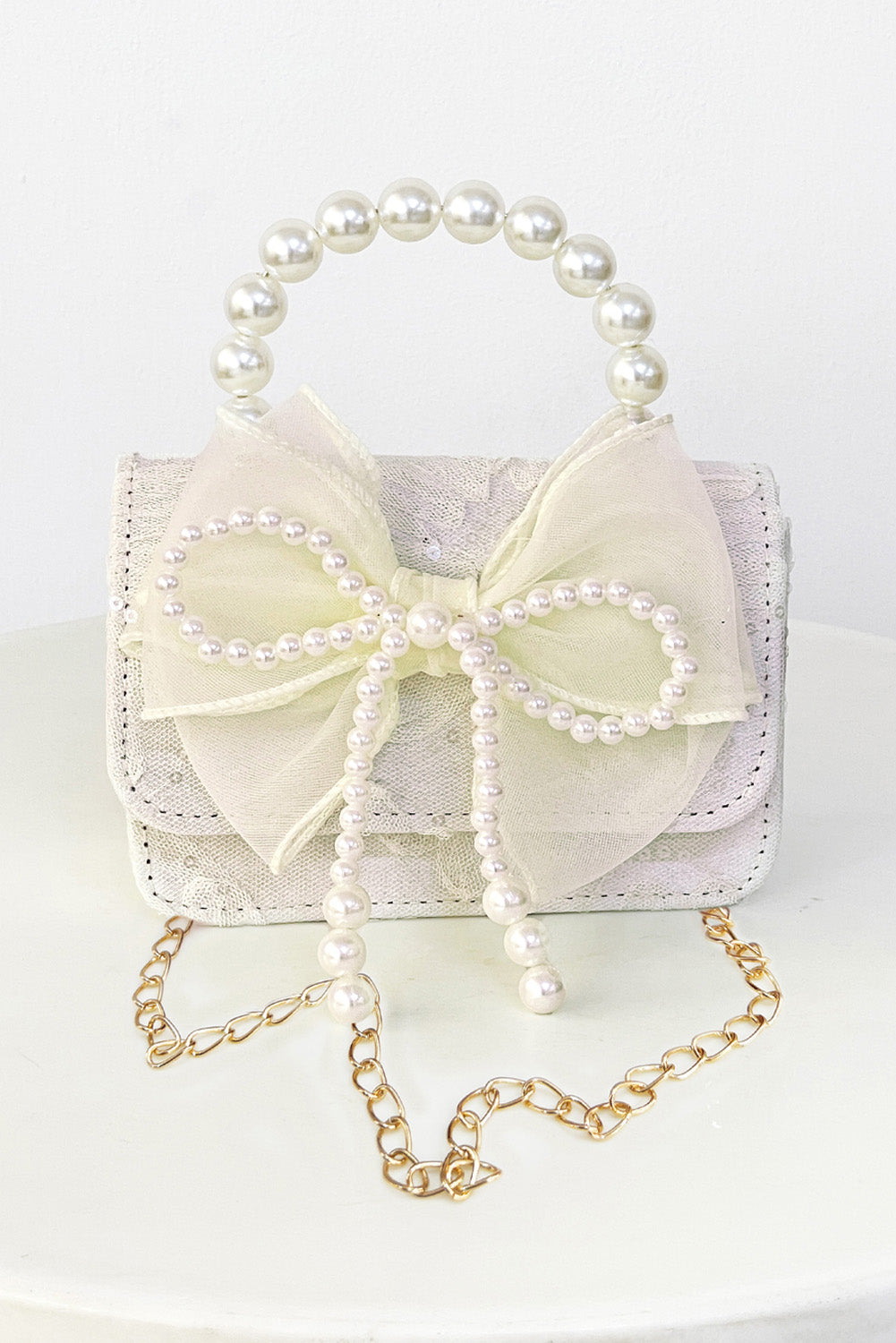 Cartera con Lazo de Tull y Encaje