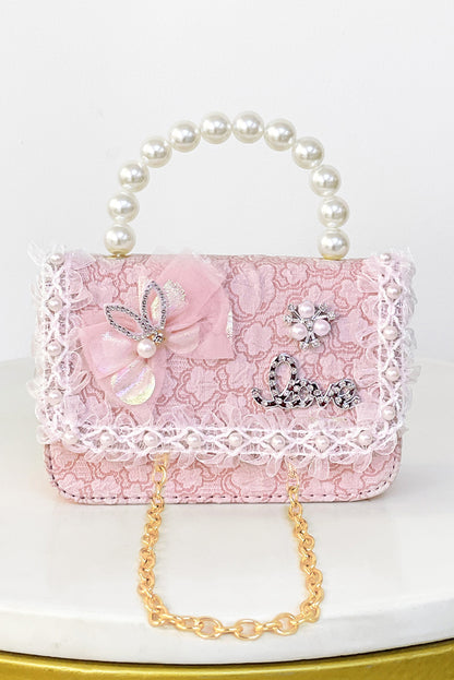 Cartera con Encaje Floral y Pedrería