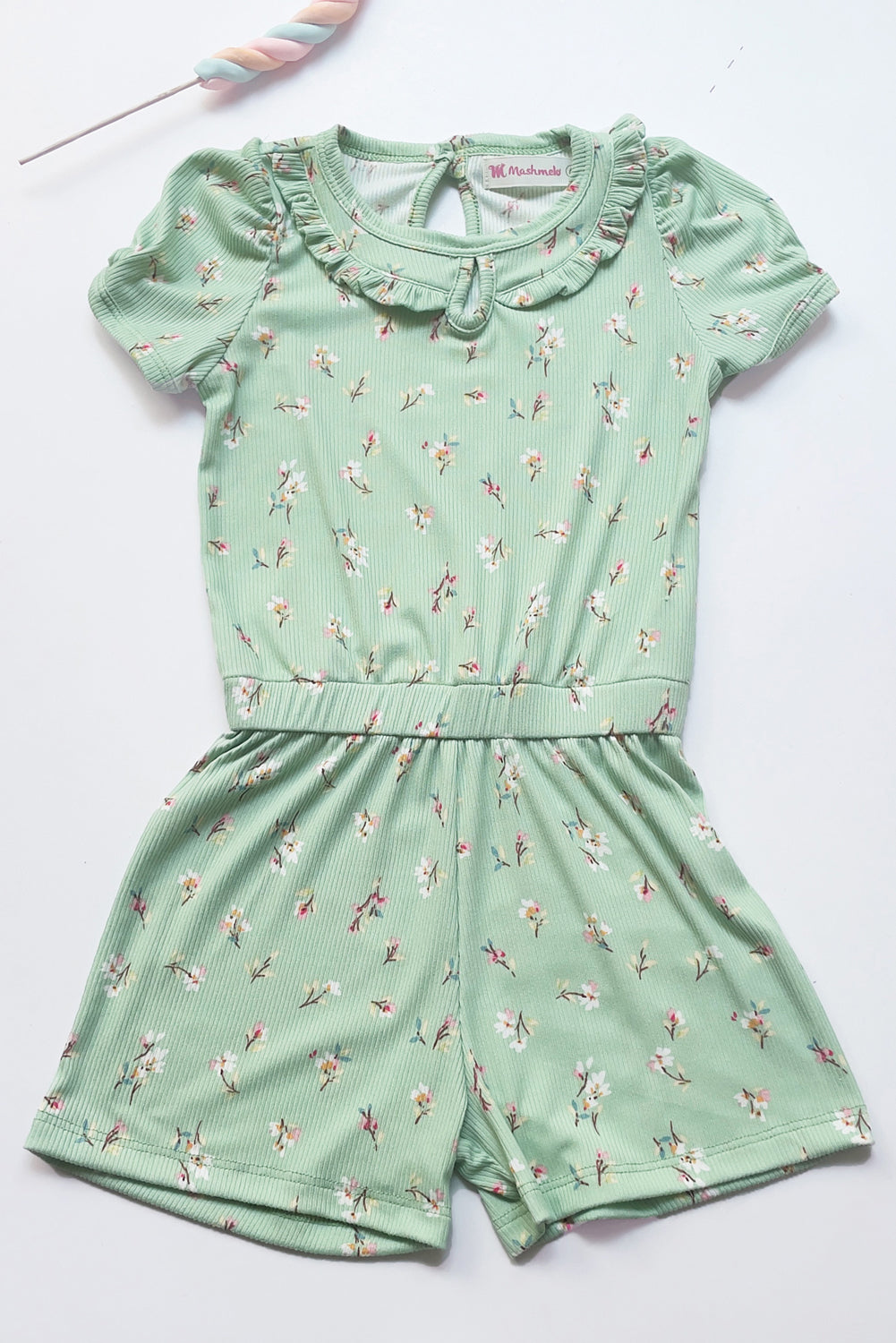 Enterizo short RIB estampado