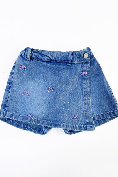 Falda Short con Lazos Rosados