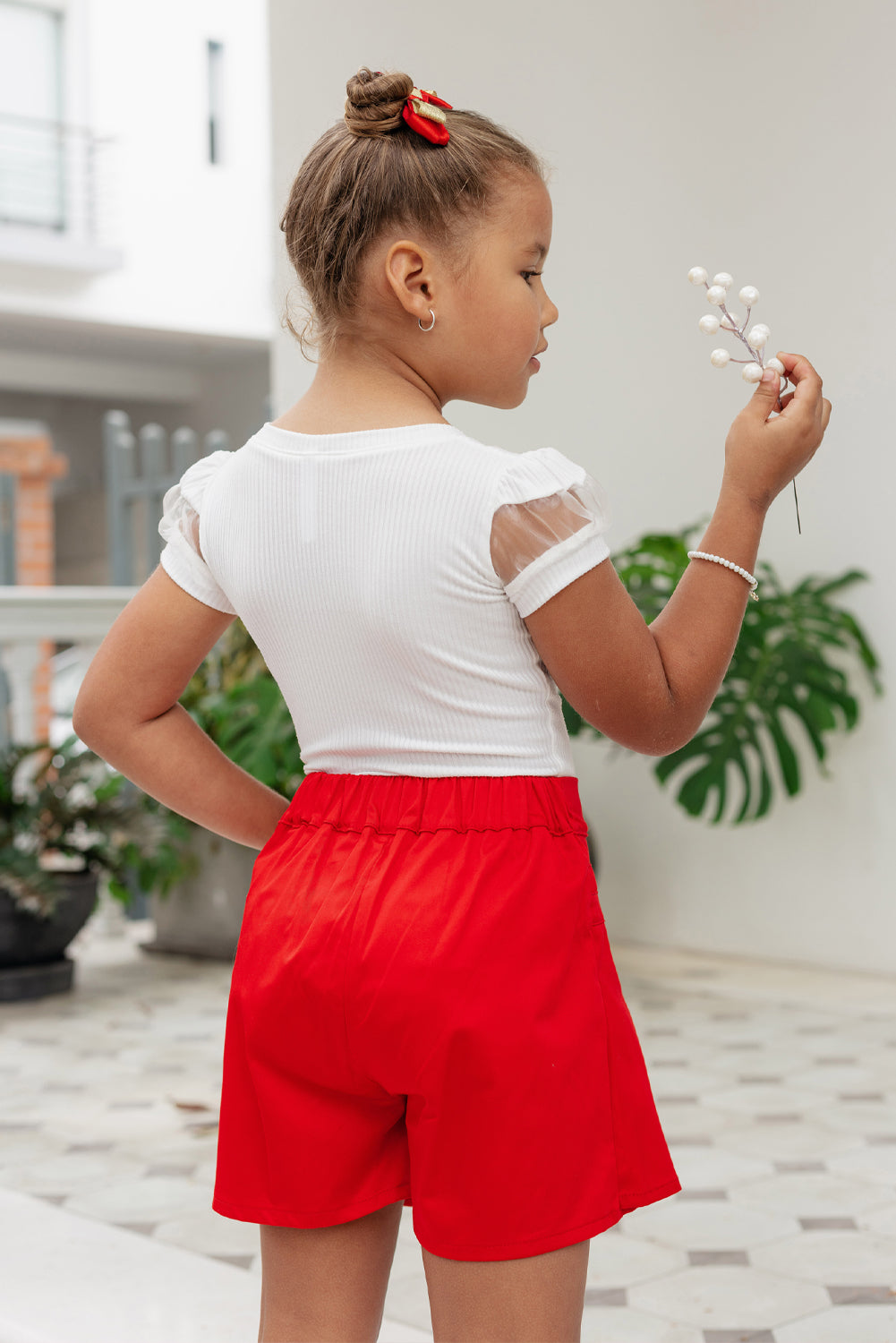 Falda short con detalle corrugado en pretina