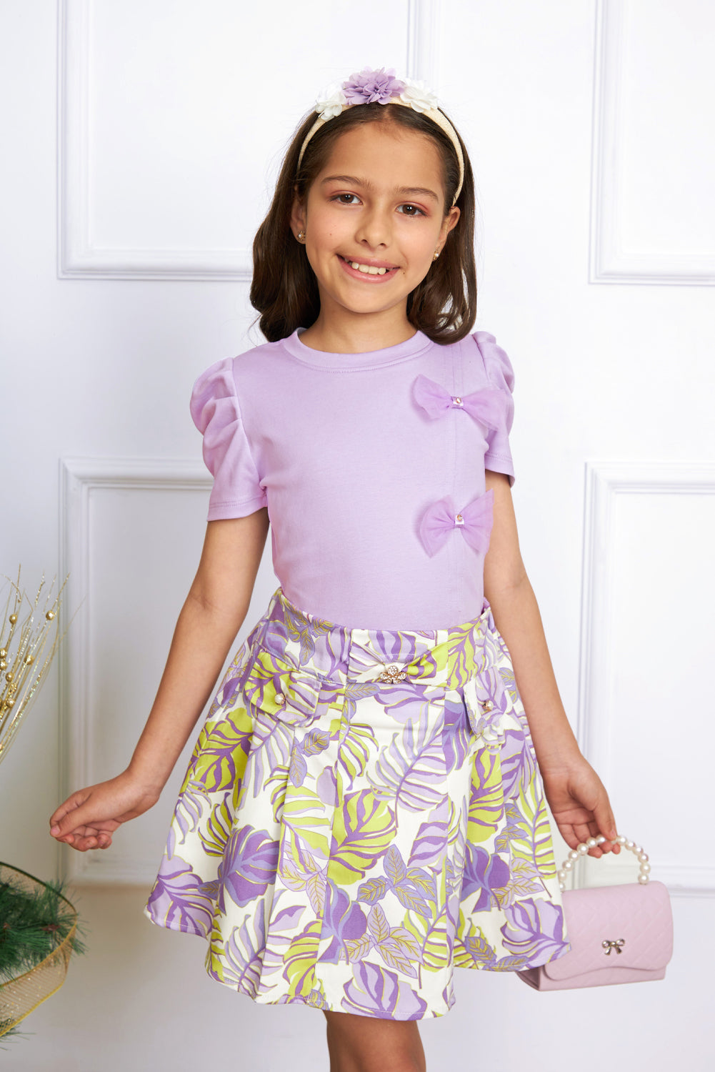 Falda estampada con bolsillos