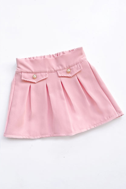 Falda tableada con elasticado en pretina