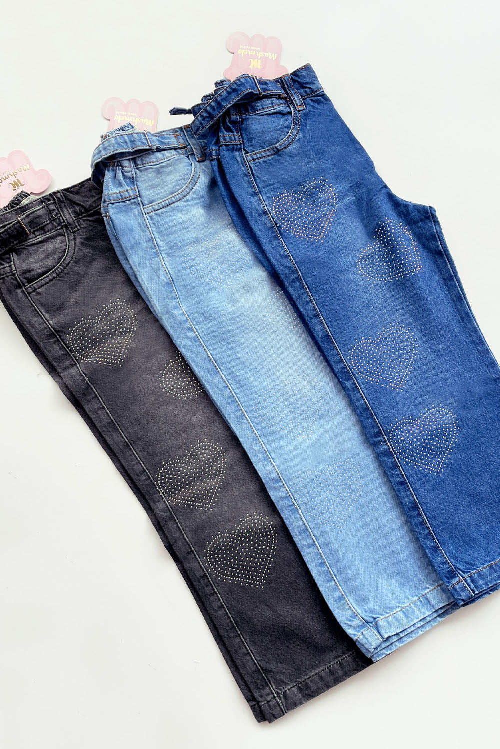Pantalón Jean con Corazón de Pedrería