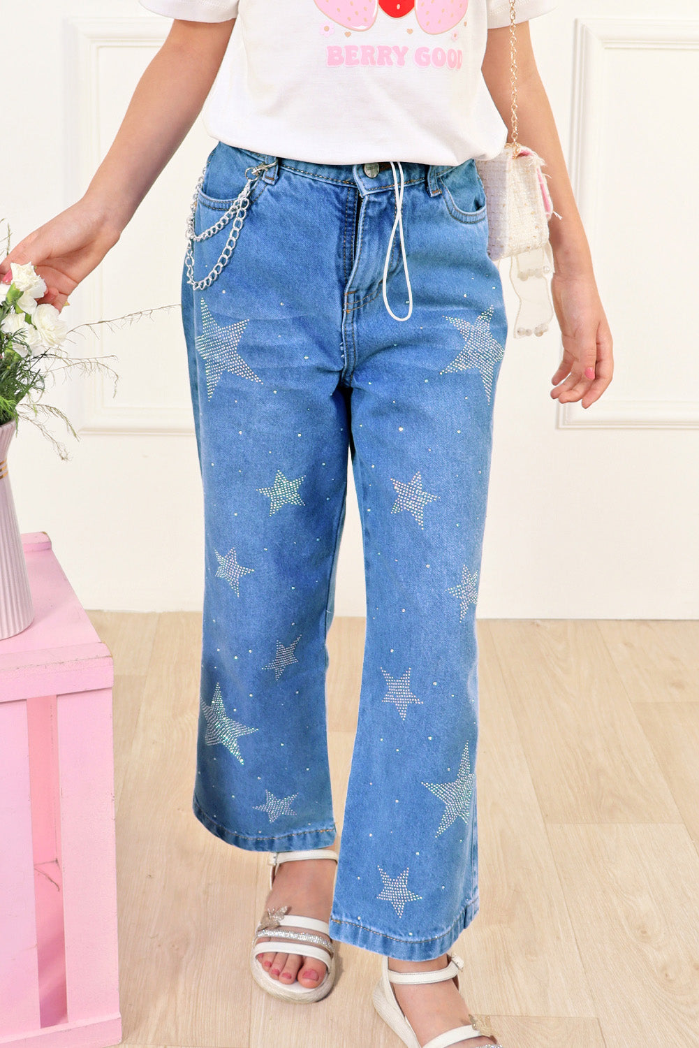 Pantalón Jean con Estrellas de Pedrería
