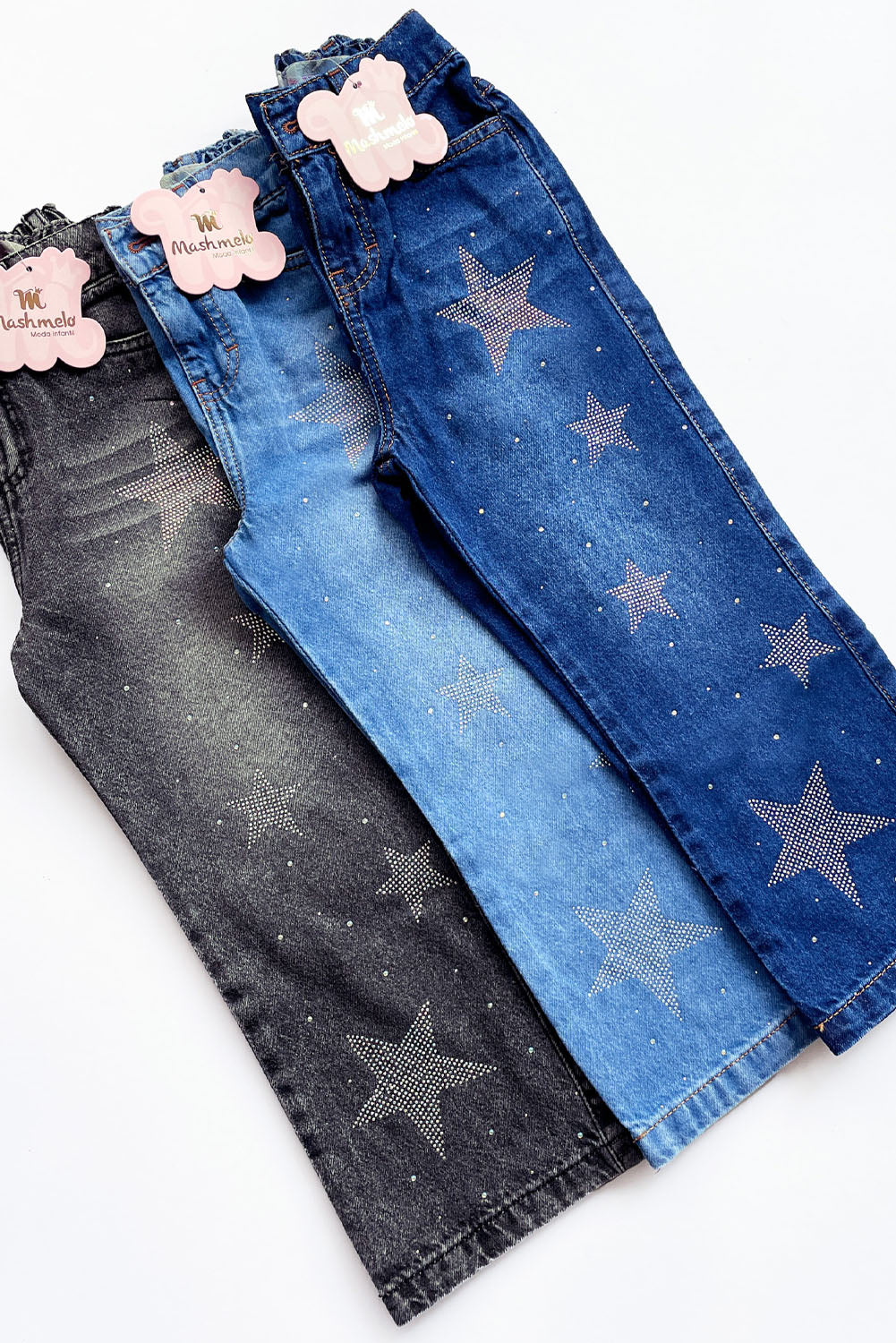 Pantalón Jean con Estrellas de Pedrería
