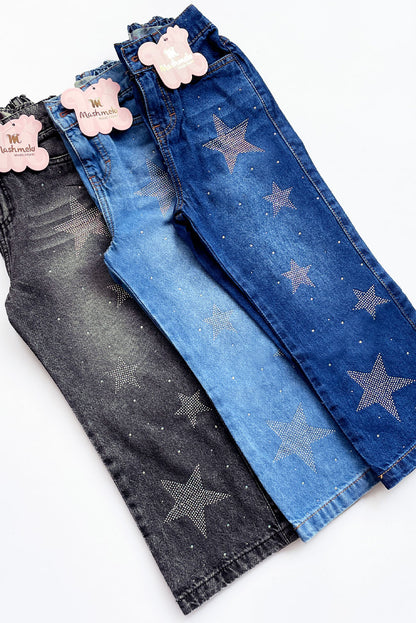 Pantalón Jean con Estrellas de Pedrería