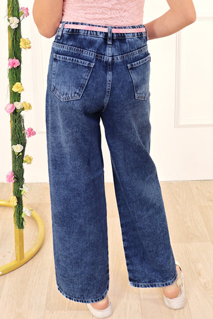 Pantalón Jean con Bordado de Lazos