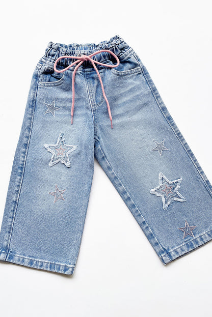Pantalón Jean Bordado de Estrellas