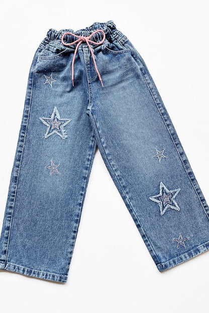 Pantalón Jean Bordado de Estrellas