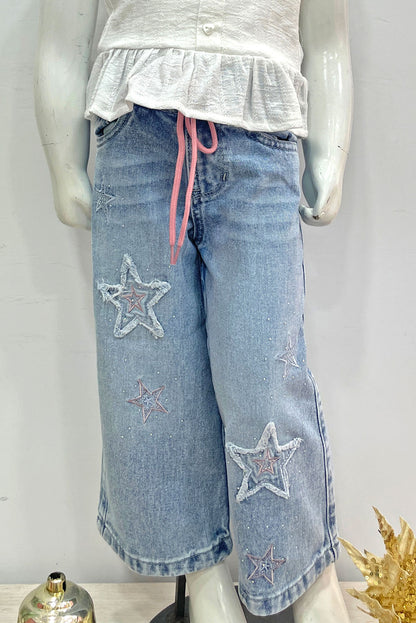 Pantalón Jean Bordado de Estrellas