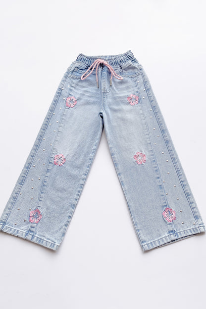 Pantalón Jean con Bordado de Flores