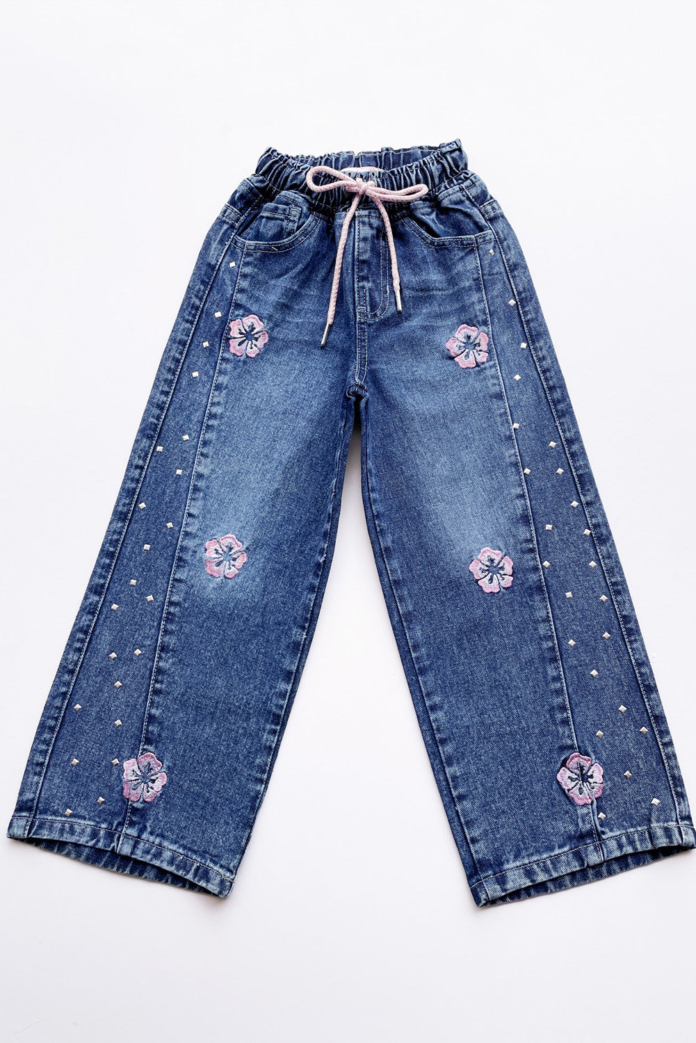 Pantalón Jean con Bordado de Flores