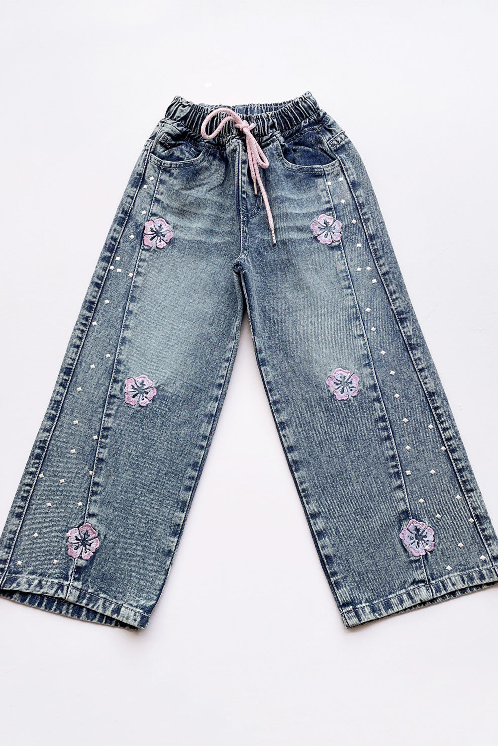 Pantalón Jean con Bordado de Flores