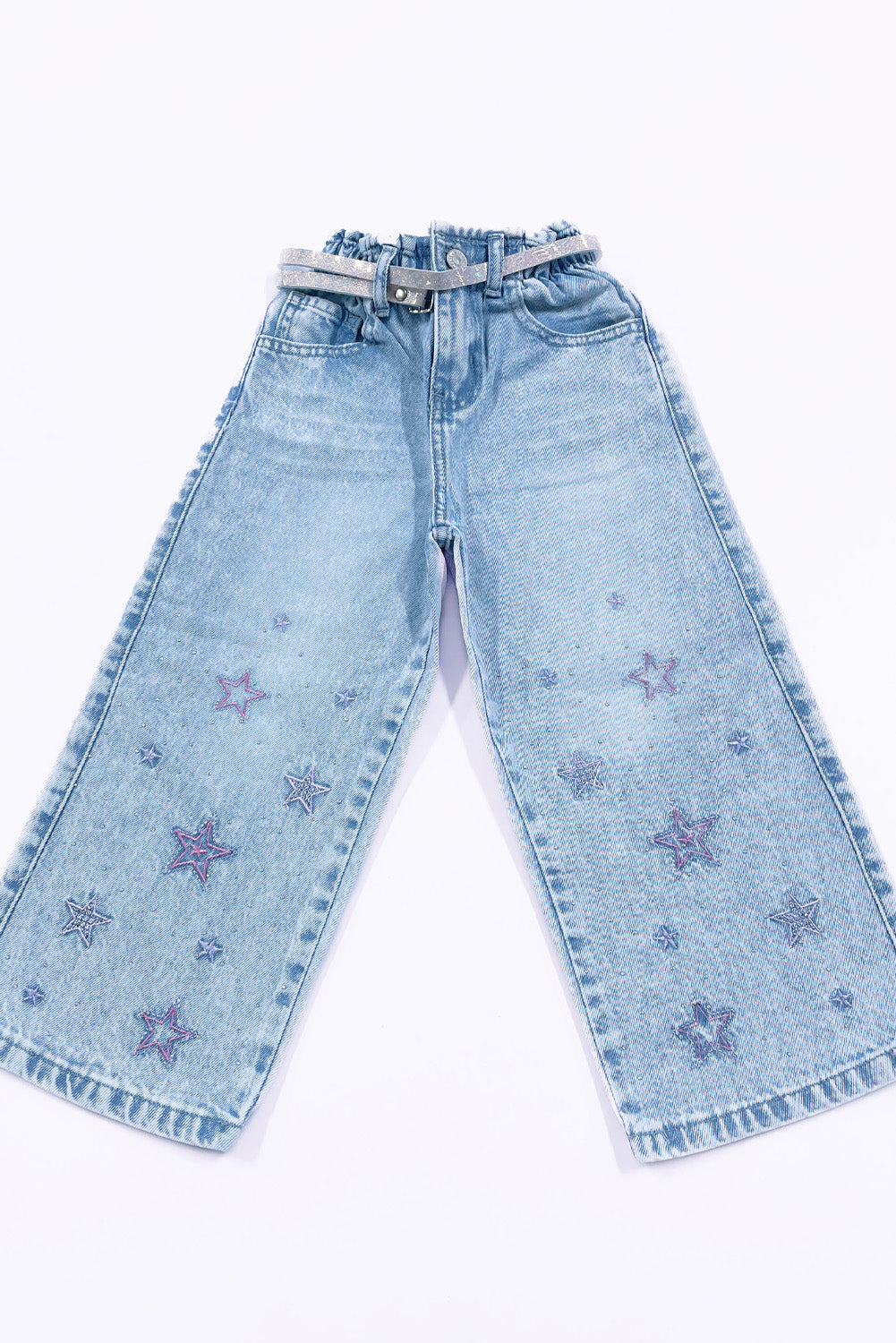 Pantalón Jean con Bordado de Estrellas