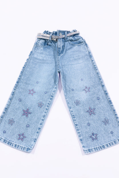 Pantalón Jean con Bordado de Estrellas