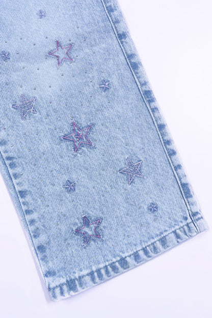 Pantalón Jean con Bordado de Estrellas