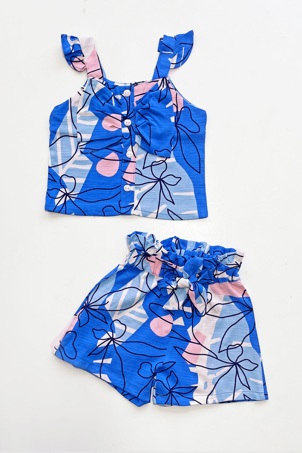 Conjunto en Lino con tirantes y lazo