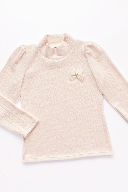POLO CHOMPERO DE CUELLO ALTO CON LAZITO DE ORGANZA
