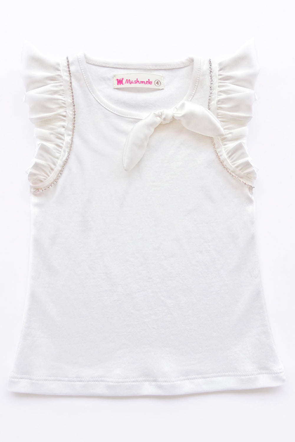 Polo con alitas de seda y strass