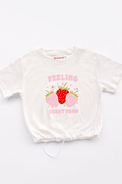 Polo oversize con estampado de fresas
