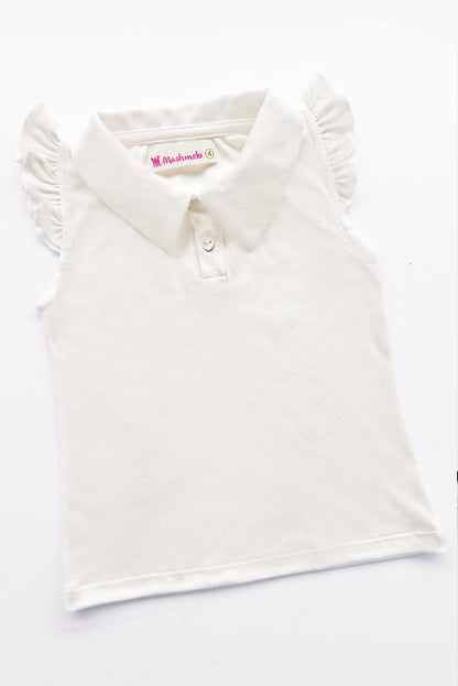 Polo con Cuello Camisero y Botones Corazón