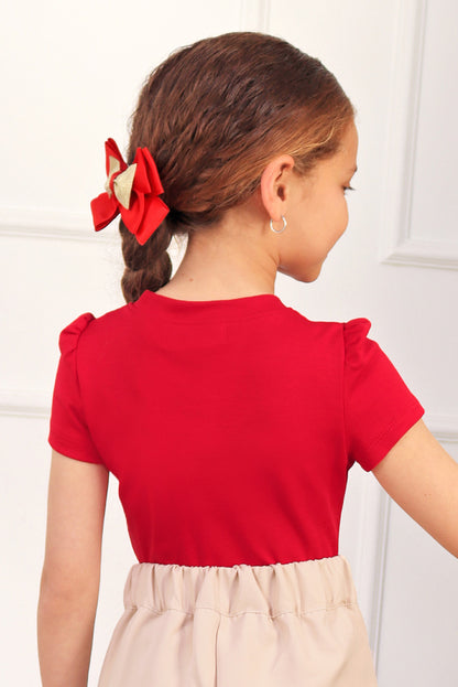 Polo de Algodón  con Lazo de Tull y Strass