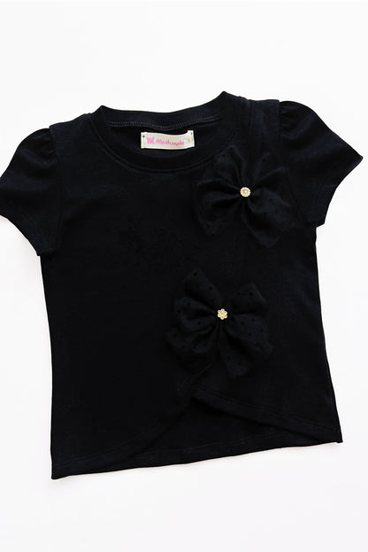 Polo de Algodón  con Lazo de Tull y Strass