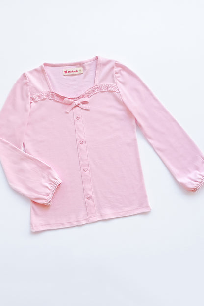 Polo Escote Corazón con Detalle de Blonda