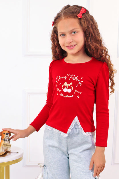 Polo con Estampado y Detalles de Greca Labrada
