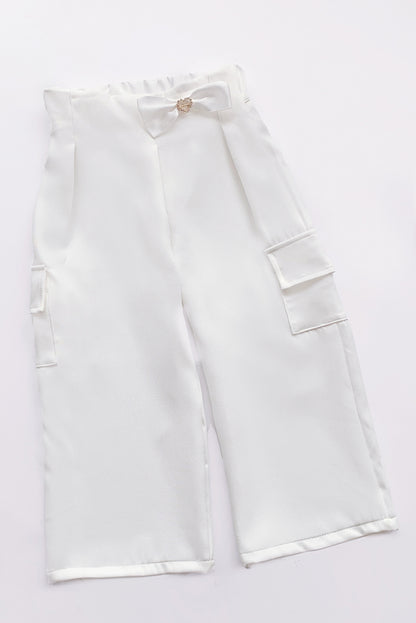 PANTALON DE CATANIA CON PINZAS ASIMETRICAS PARA NIÑA