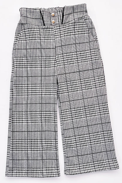 PANTALON EN PRINCIPE DE GALES CON CORTE V EN PRETINA