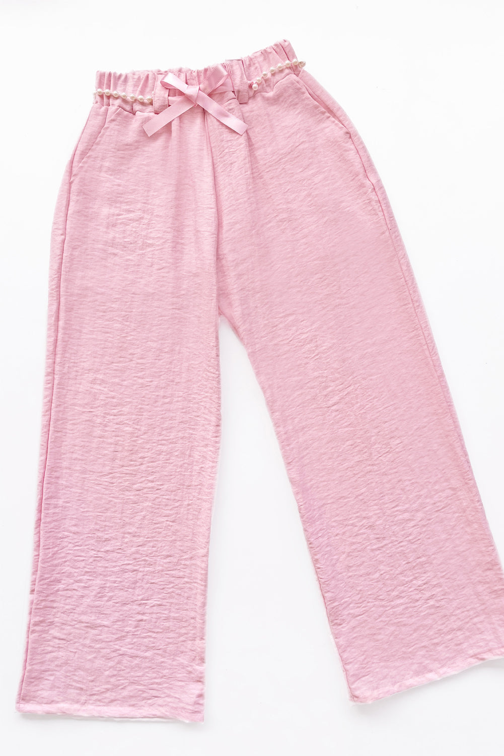 Pantalón con Cinturón de Perlas y Forro Interno