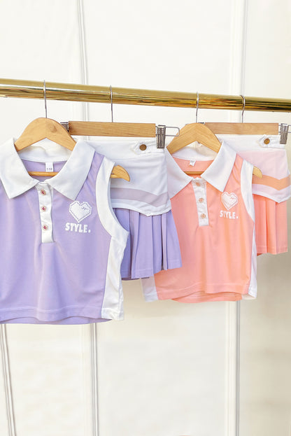 Set Deportivo de Falda Short y Polo con Estampado