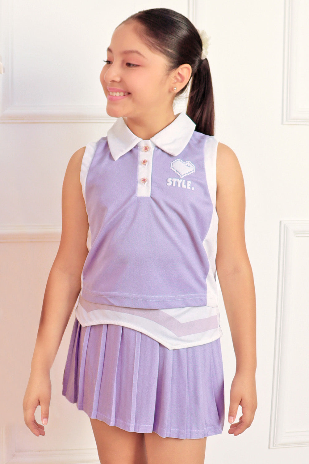 Set Deportivo de Falda Short y Polo con Estampado