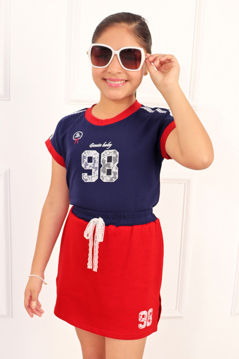 Set Deportivo de Falda Short y Polo Estampado